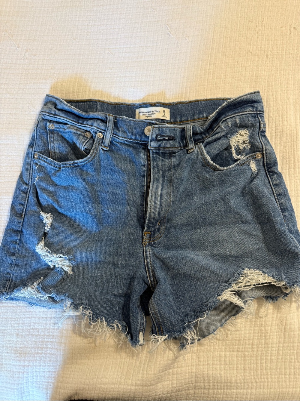 Abercrombie & Fitch Distressed Blue Denim Cutoff Shorts